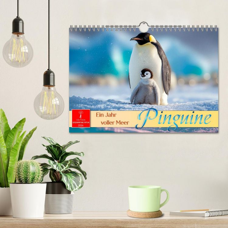 Produktbild: Pinguine - ein Jahr voller Meer (Wandkalender 2026 DIN A4 quer), CALVENDO Monatskalender