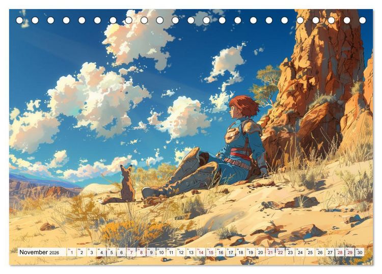 Produktbild: Begegnungen im Anime Zauberland (Tischkalender 2026 DIN A5 quer), CALVENDO Monatskalender