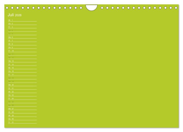 Produktbild: Bastel-Geburtstagskalender gr&uuml;n / Geburtstagskalender (Wandkalender 2026 DIN A4 quer), CALVENDO Monatskalender