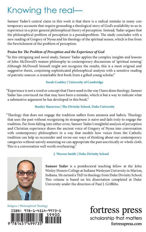 Produktbild: The Problem of Perception and the Experience of God HC
