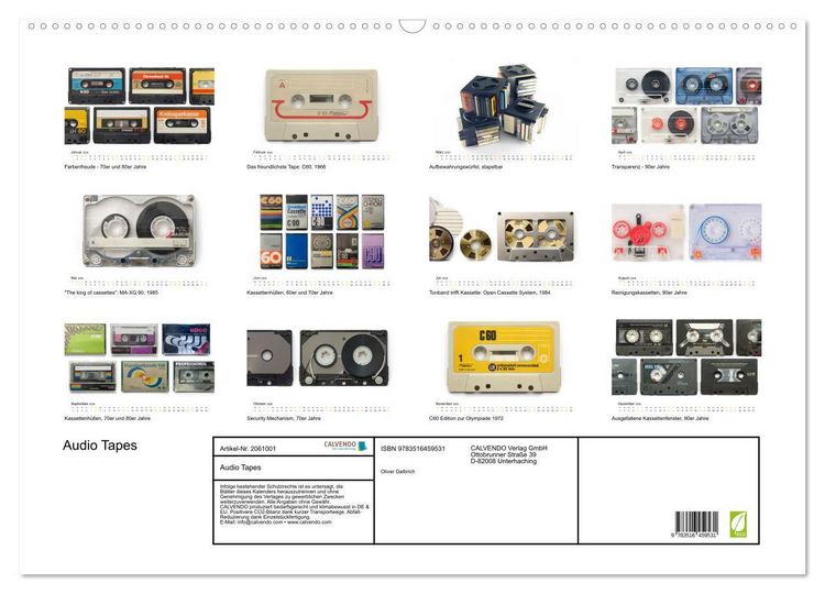 Produktbild: Audio Tapes (Wandkalender 2026 DIN A2 quer), CALVENDO Monatskalender