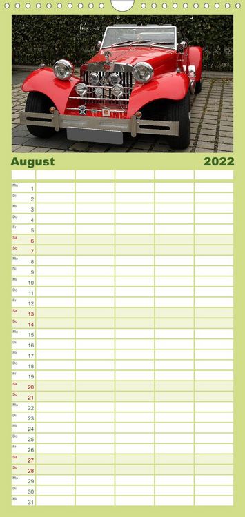 Produktbild: Familienplaner Oldtimer vergangenger Jahrzehnte (Wandkalender 2022 , 21 cm x 45 cm, hoch)