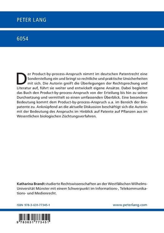 Produktbild: Der Product-by-process-Anspruch im System des deutschen Patentrechts