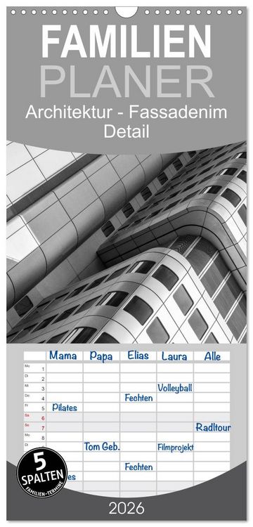 Produktbild: Familienplaner 2026 - Architektur - Fassaden im Detail 2026 mit 5 Spalten (Wandkalender, 21 x 45 cm) CALVENDO