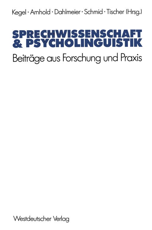Produktbild: Sprechwissenschaft & Psycholinguistik