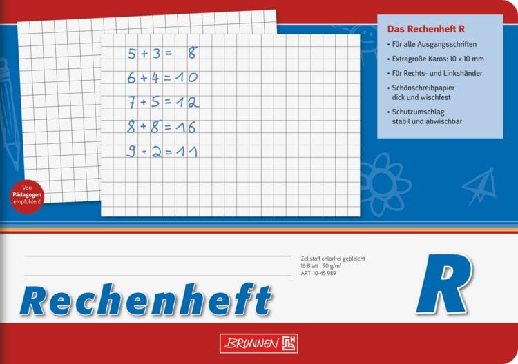 Produktbild: Brunnen Rechenheft A5quer Lin R 16Bl