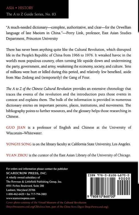 Produktbild: A to Z of the Chinese Cultural Revolution