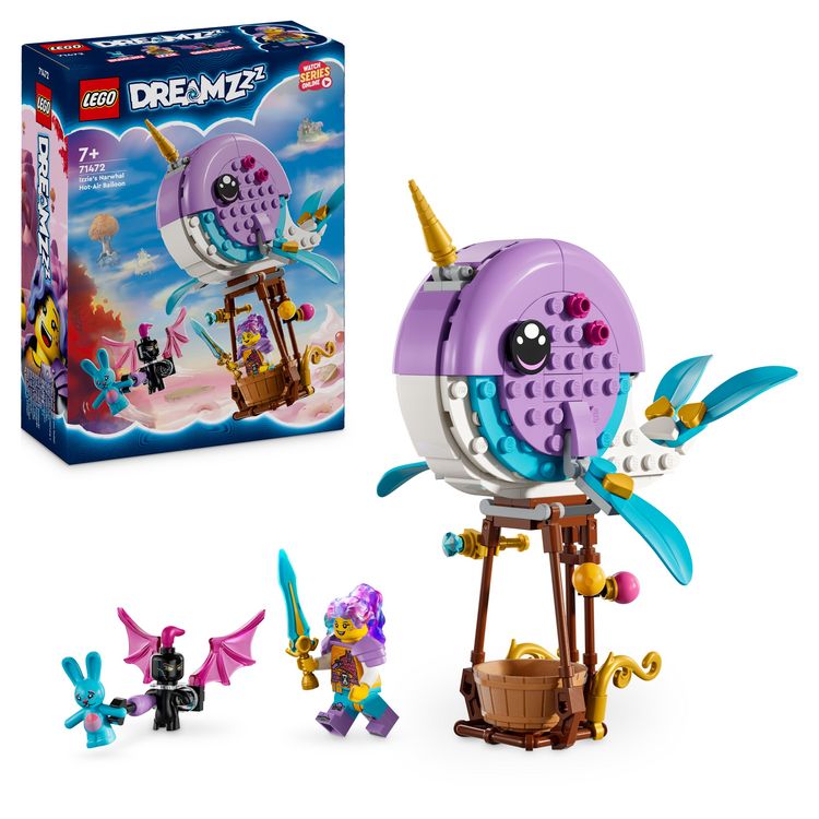 Bild vom Artikel LEGO DREAMZzz 71472 Izzies Narwal-Heißluftballon, Meerestiere-Spielzeug vom Autor 