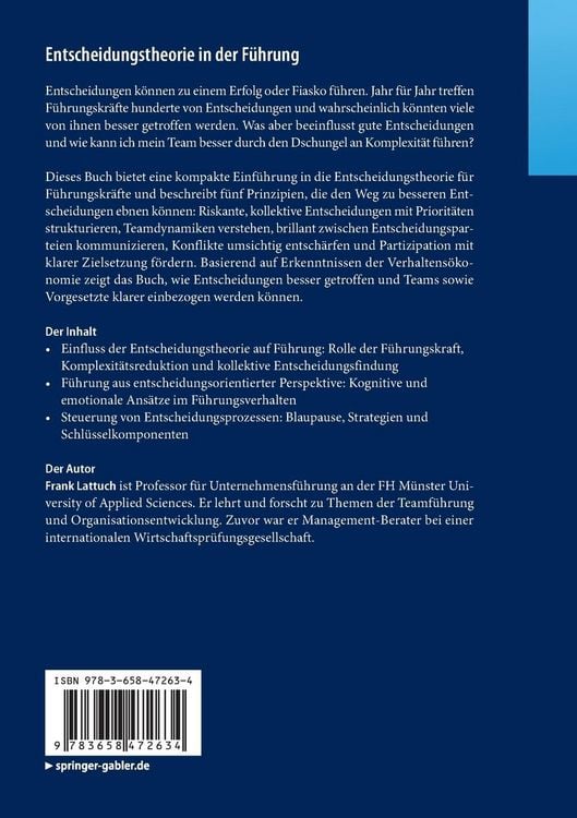 Produktbild: Entscheidungstheorie in der F&uuml;hrung