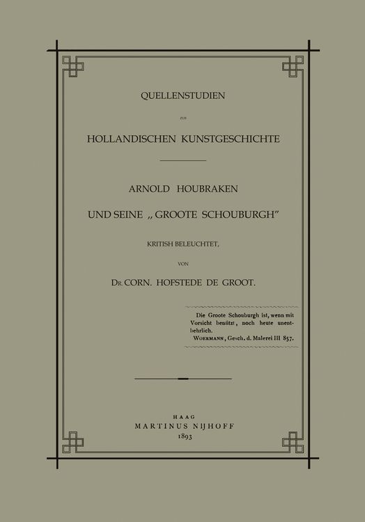 Produktbild: Quellenstudien zur Holl&auml;ndischen Kunstgeschichte