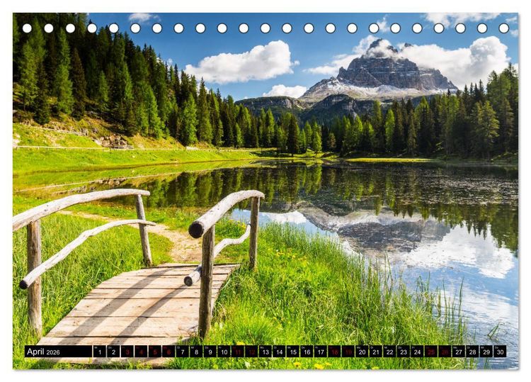 Produktbild: Bergseen in den Dolomiten (Tischkalender 2026 DIN A5 quer), CALVENDO Monatskalender