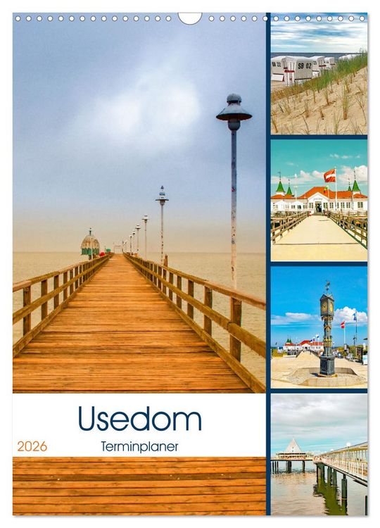 Produktbild: Usedom - Terminplaner (Wandkalender 2026 DIN A3 hoch), CALVENDO Monatskalender