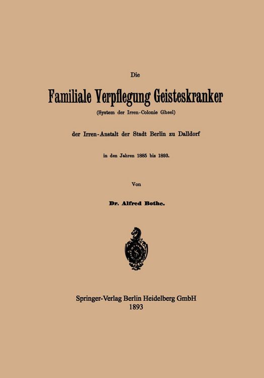 Produktbild: Die Familiale Verpflegung Geisteskranker