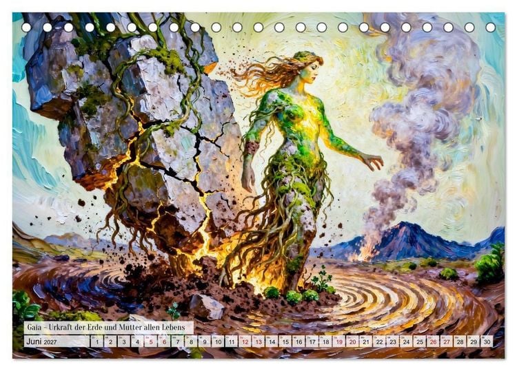 Produktbild: G&ouml;tter der Elemente - Griechische Mythologie Kunstkalender (Tischkalender 2027 DIN A5 quer), CALVENDO Monatskalender