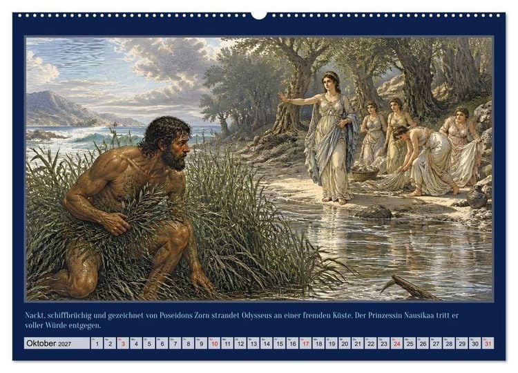 Produktbild: Gegen Sturm und G&ouml;tter: Die Heimkehr des Odysseus (Wandkalender 2027 DIN A2 quer), CALVENDO Monatskalender