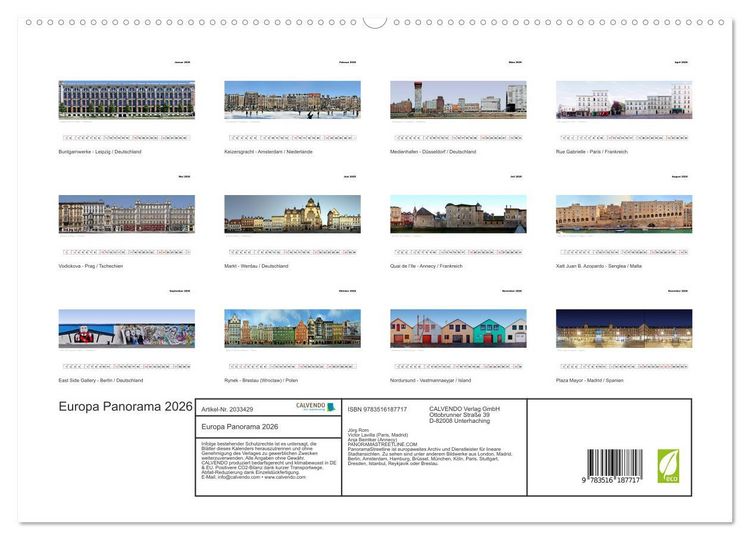 Produktbild: Europa Panorama 2026 (hochwertiger Premium Wandkalender 2026 DIN A2 quer), Kunstdruck in Hochglanz