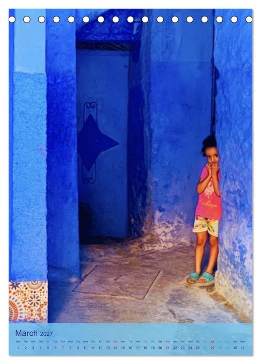 Produktbild: Chefchouen - The Blue City (Desk Calendar 2027 DIN A5 portrait), CALVENDO 12 Month DeskCalendar