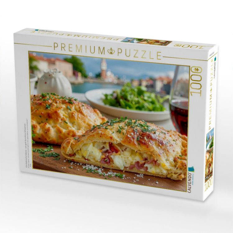 Produktbild: CALVENDO Puzzle Eine italienische Calzone - wer ger&auml;t da nicht ins Schw&auml;rmen | 1000 Teile Lege-Gr&ouml;&szlig;e 64x48cm Foto-Puzzle f&uuml;r gl&uuml;ckliche Stunden
