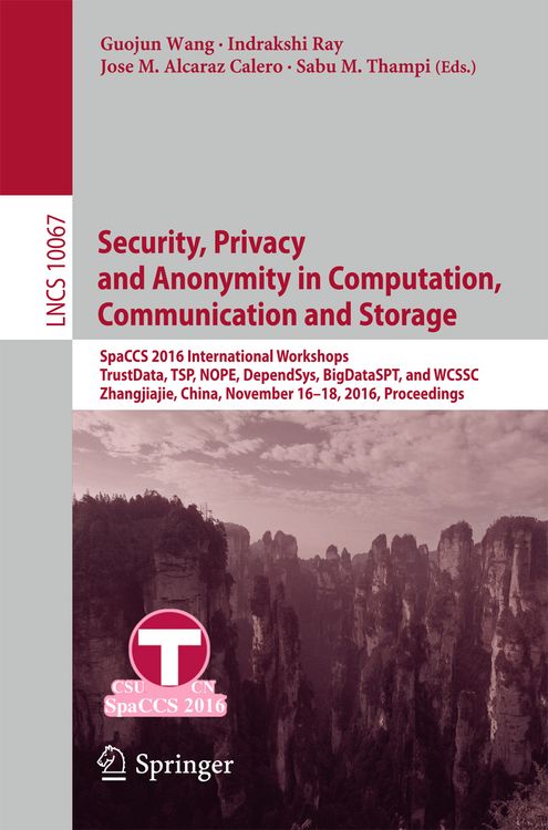 Produktbild: Security, Privacy and Anonymity in Computation, Communication and Storage
