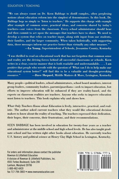 Produktbild: What Only Teachers Know about Education