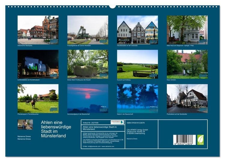 Produktbild: Ahlen eine liebensw&uuml;rdige Stadt im M&uuml;nsterland (hochwertiger Premium Wandkalender 2026 DIN A2 quer), Kunstdruck in Hochglanz