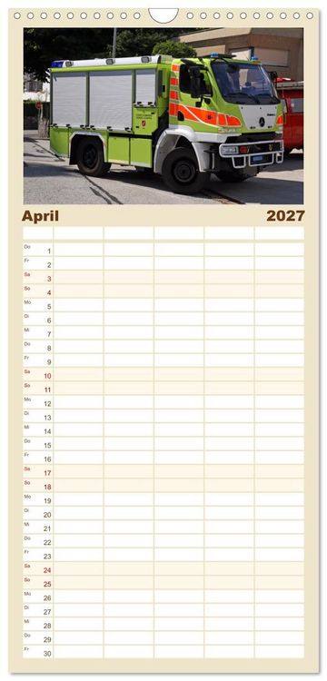 Produktbild: Familienplaner 2027 - Unimog bei der Feuerwehr mit 5 Spalten (Wandkalender, 21 x 45 cm) CALVENDO