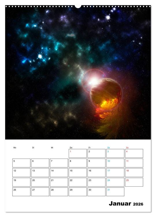 Produktbild: Im Weltraum (hochwertiger Premium Wandkalender 2026 DIN A2 hoch), Kunstdruck in Hochglanz
