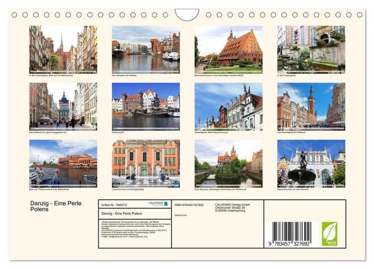 Produktbild: Danzig - Eine Perle Polens (Wandkalender 2026 DIN A4 quer), CALVENDO Monatskalender