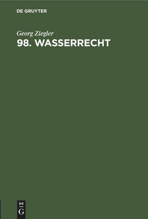 Produktbild: 98. Wasserrecht