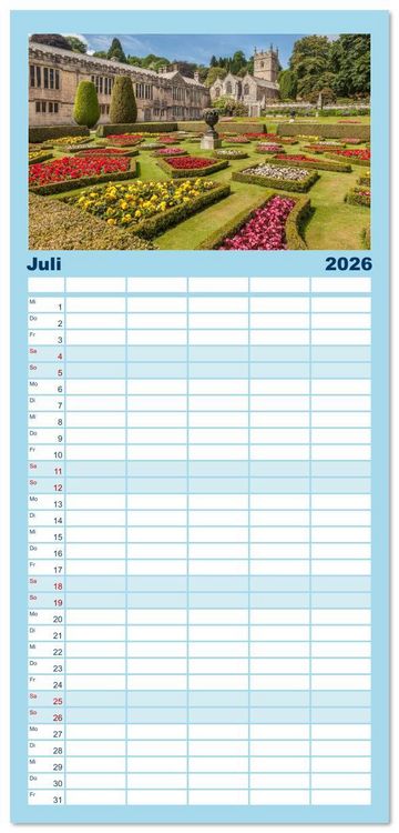 Produktbild: Familienplaner 2026 - Eine Reise durch S&uuml;dengland mit 5 Spalten (Wandkalender, 21 x 45 cm) CALVENDO