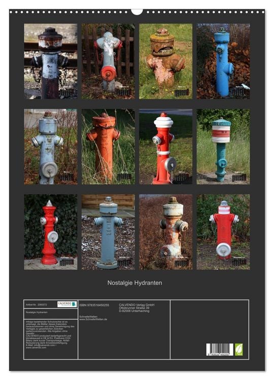 Produktbild: Nostalgie Hydranten (Wandkalender 2026 DIN A2 hoch), CALVENDO Monatskalender