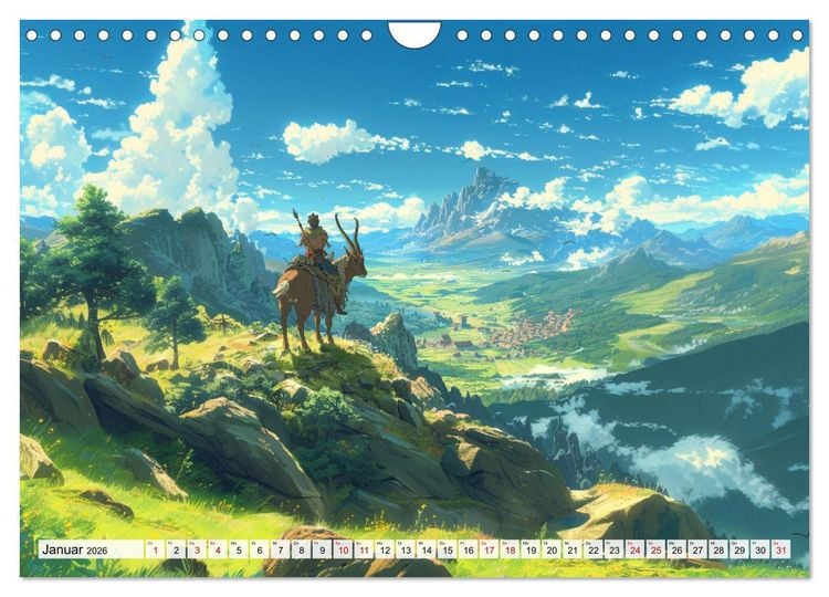 Produktbild: Begegnungen im Anime Zauberland (Wandkalender 2026 DIN A4 quer), CALVENDO Monatskalender