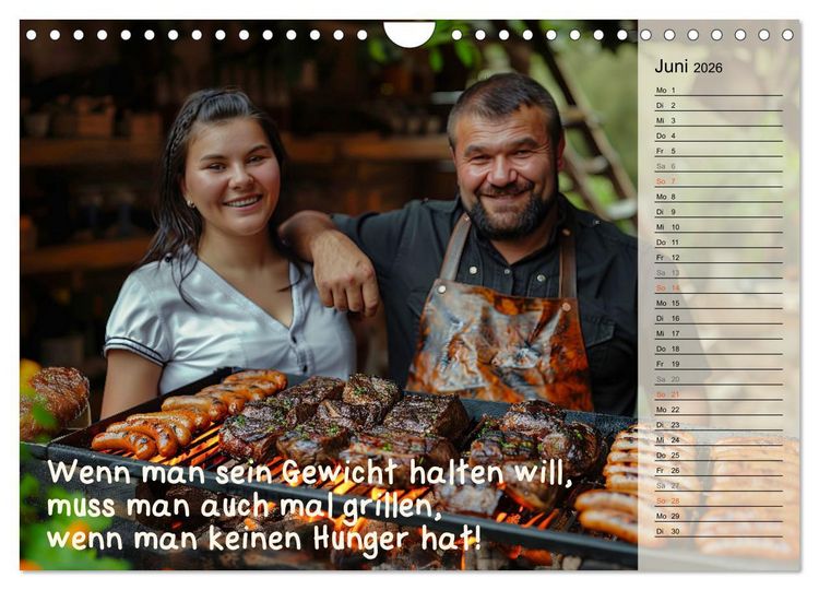 Produktbild: Lieblingshobby Grillen (Wandkalender 2026 DIN A4 quer), CALVENDO Monatskalender