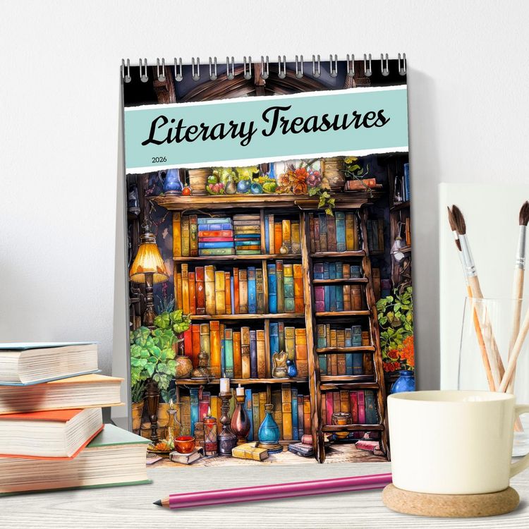 Produktbild: Literary Treasures (Desk Calendar 2026 DIN A5 portrait), CALVENDO 12 Month DeskCalendar