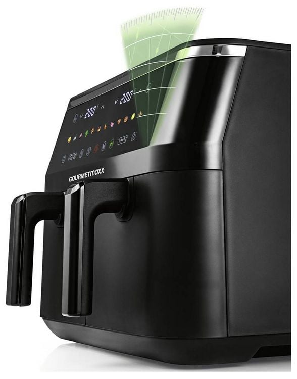 Produktbild: GourmetMaxx 16818 Hei&szlig;luft-Fritteuse 12l 2800W Antihaftbeschichtung, BPA-frei, Cool-Touch-Geh&auml;use, digitaler Timer, Grillfunktion