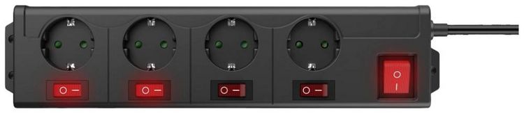 Produktbild: Hama 00223122 Steckdosenleiste mit Schalter Schwarz Schutzkontakt 1St.