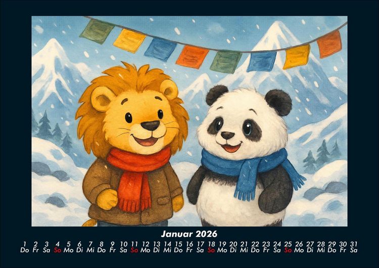 Produktbild: Buschi und Pippin - Abenteuer in Asien 2026 Fotokalender DIN A4