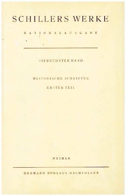 Produktbild: Schillers Werke. Nationalausgabe