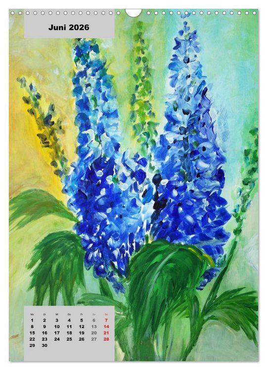 Produktbild: Blumen in Acryl (Wandkalender 2026 DIN A3 hoch), CALVENDO Monatskalender