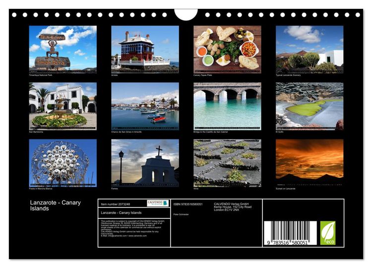 Produktbild: Lanzarote - Canary Islands (Wall Calendar 2026 DIN A4 landscape), CALVENDO 12 Month Wall Calendar