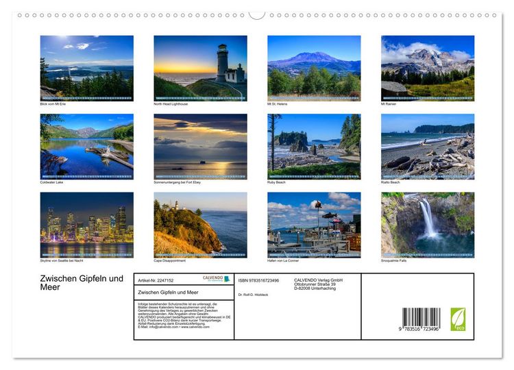 Produktbild: Zwischen Gipfeln und Meer (hochwertiger Premium Wandkalender 2026 DIN A2 quer), Kunstdruck in Hochglanz