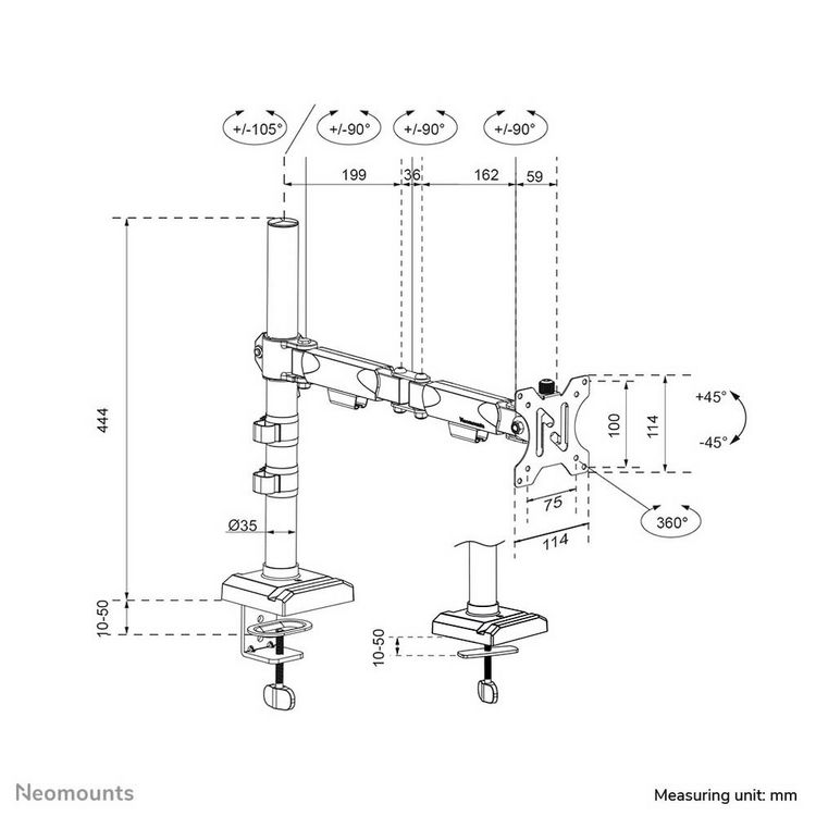 Produktbild: Neomounts Monitor-Standfu&szlig; DS60-600BL1 1 Display(s) 25,4 cm (10") - 81,3 cm (32") Schwarz H&ouml;henverstellbar, Neigbar, Schwenkbar, Stand