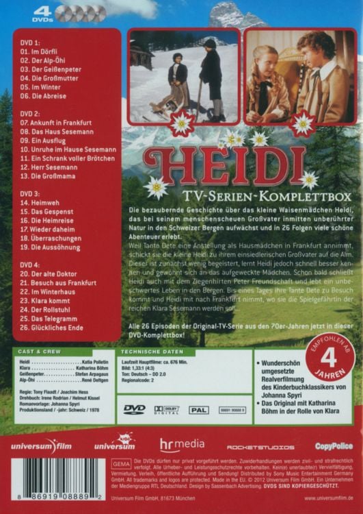 Produktbild: Heidi 1-4 - Komplettbox [4 DVDs]
