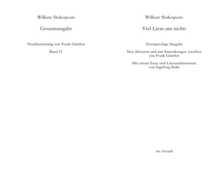 Produktbild: Viel L&auml;rm um nichts /Much Ado About Nothing -zweisprachige Ausgabe