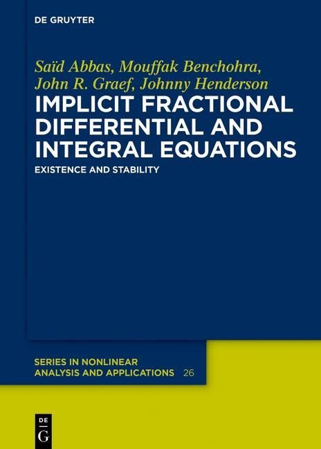 Produktbild: Implicit Fractional Differential and Integral Equations