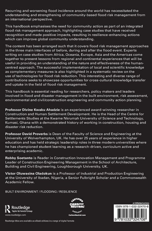 Produktbild: Handbook of Flood Risk Management and Community Action