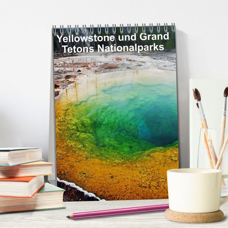 Produktbild: Yellowstone und Grand Tetons Nationalparks (Tischkalender 2027 DIN A5 hoch), CALVENDO Monatskalender