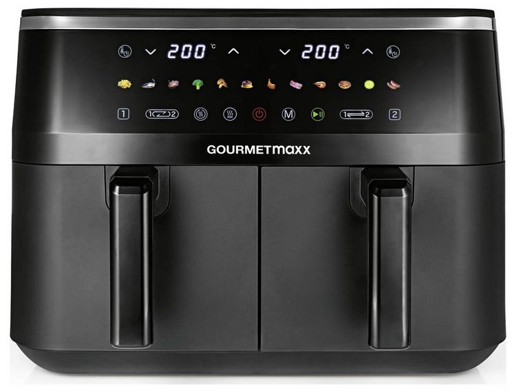 Produktbild: GourmetMaxx 16818 Hei&szlig;luft-Fritteuse 12l 2800W Antihaftbeschichtung, BPA-frei, Cool-Touch-Geh&auml;use, digitaler Timer, Grillfunktion