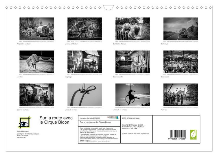 Produktbild: Sur la route avec le Cirque Bidon (Calendrier mural 2026 DIN A3 vertical), CALVENDO calendrier mensuel