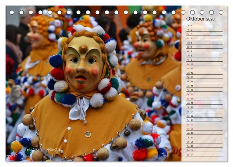 Produktbild: Schw&auml;bisch alemannische Fasnet (Tischkalender 2026 DIN A5 quer), CALVENDO Monatskalender